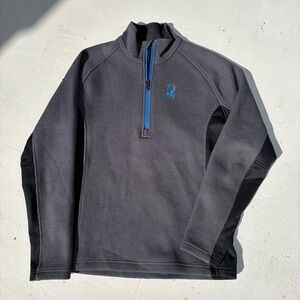 Spyder Charcoal and Blue Half-Zip Pullover